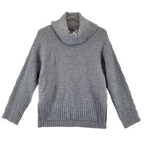 Anthropologie Moth Cowl Neck Sweater Ribbed Knit Gray Size Small Oversized